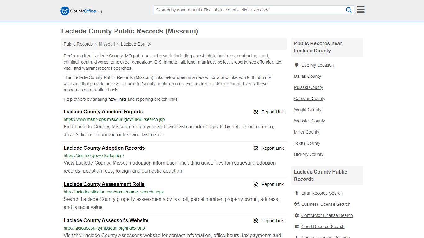 Laclede County Public Records (Missouri) - County Office