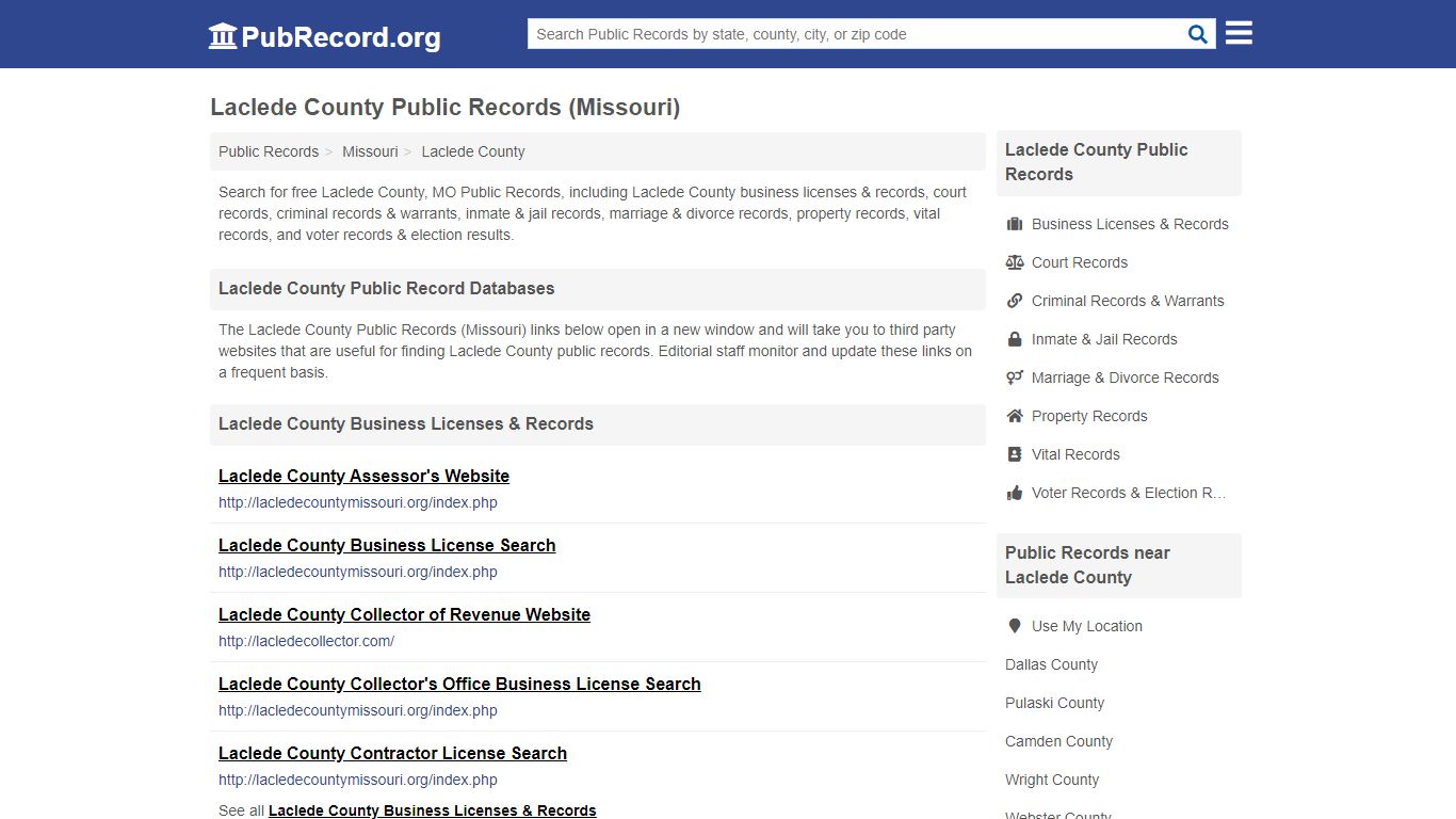 Laclede County Public Records (Missouri) - PubRecord.org